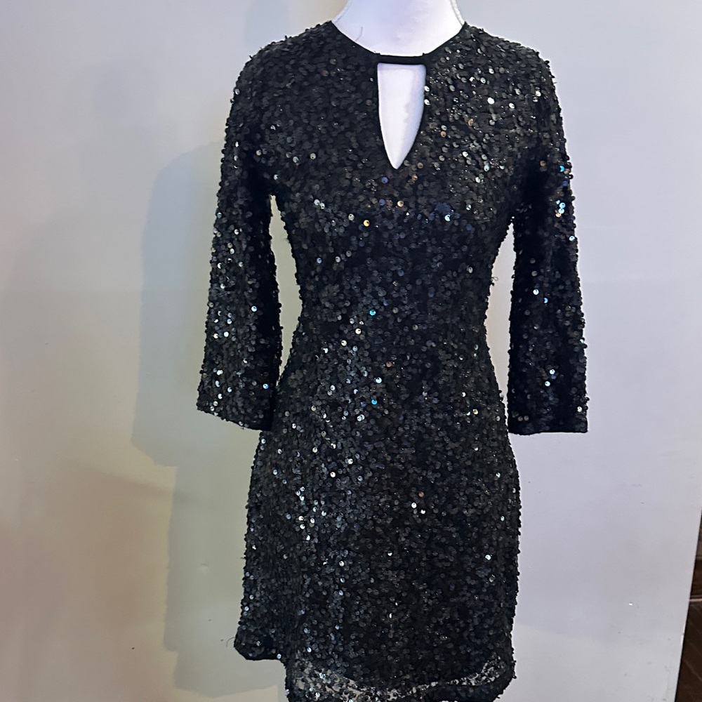 Abercrombie & Fitch Black Sequin Embellished Dress.
